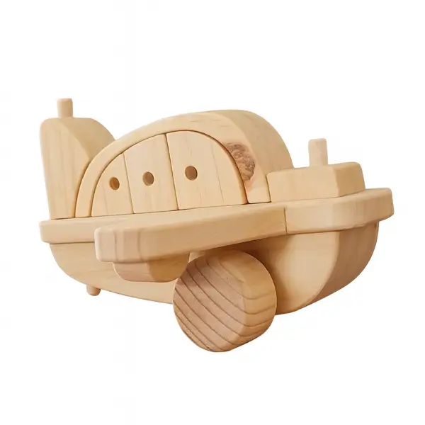 Avión Jumbo de madera natural marca manick