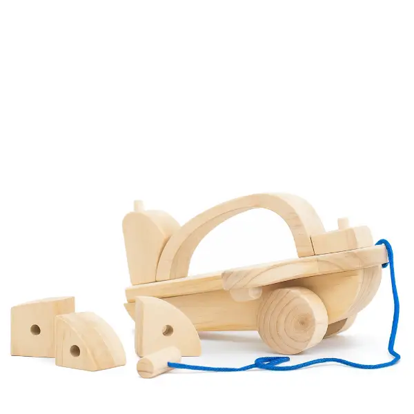 Avión Jumbo de Madera Natural - Imagen 2