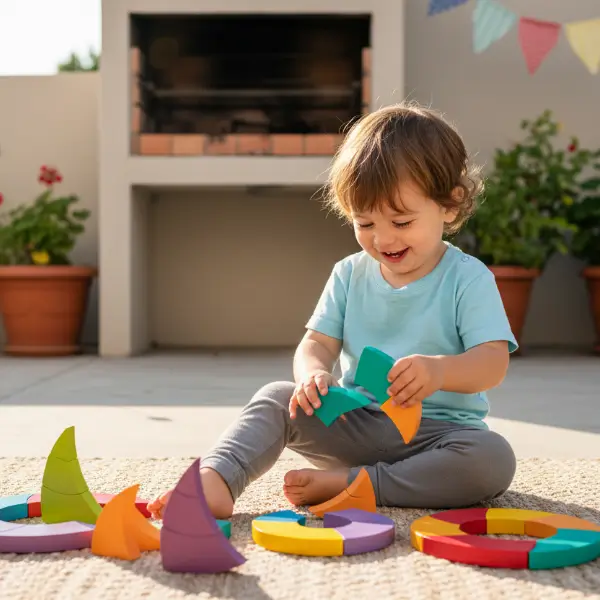 Niño jugando con Círculo Goethe