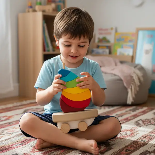 Niño jugando con su Velero