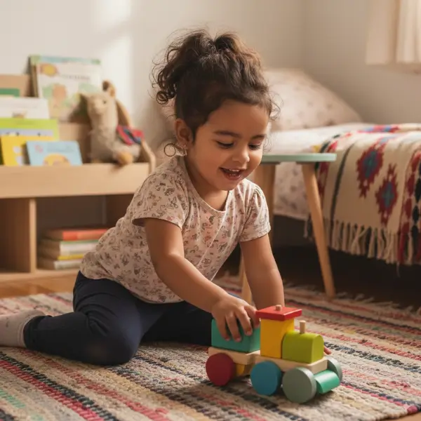 Niño jugando con tren Mini Trochita