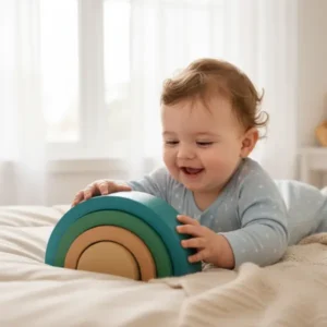 Niño pequeño jugando con Arcoiris monet
