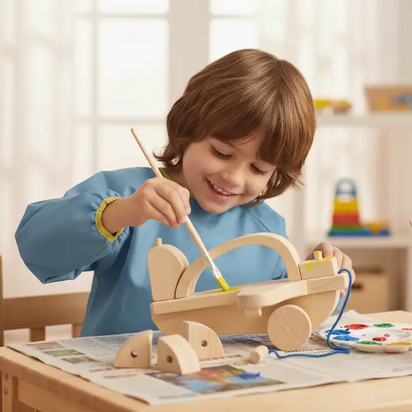 Avión Jumbo de Madera Natural