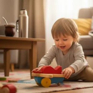 Un chico se imagina despegando con un Mini Avión
