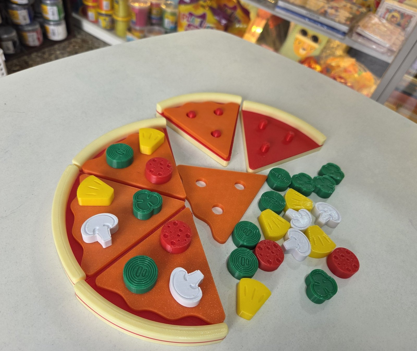Pizza didáctica impresa en 3D